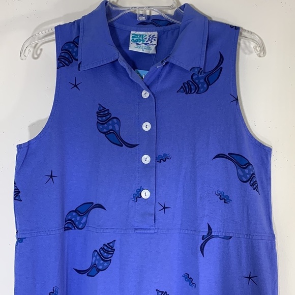 NWT. Zip Code Medium Cotton Sea Shell Print Maxi Dress. - Picture 4 of 8